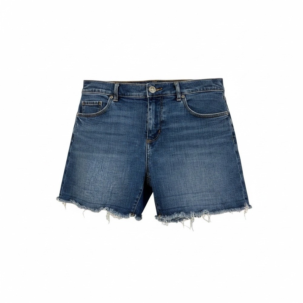 LOFT Frayed Denim Shorts Womens 8/29 Blue Mid Rise Cut-Off 5-Pocket